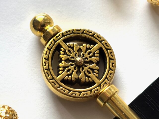 かんざし エスニック透かし十字架のコインビーズ ゴールド 一本