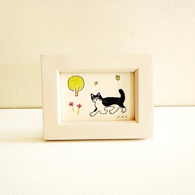 猫の絵 ハンドメイド 原画 猫の絵 301 水彩画 原画 ポストカードサイズ｜Yahoo!フリマ（旧