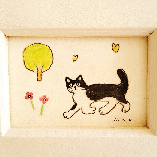 猫の絵 ハンドメイド 原画 猫の絵 301 水彩画 原画 ポストカードサイズ｜Yahoo!フリマ（旧