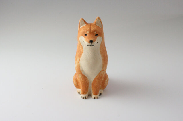 104様柴犬の陶器置物グレー・ベージュ 104様柴犬の陶器置物グレー・ベージュ 104様柴犬の陶器置物グレー