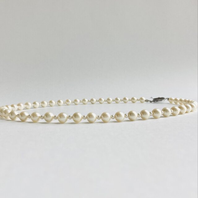 貝パールコンビネックレスM/約6.5mm約45cm/クリームツートン/R/made in japan