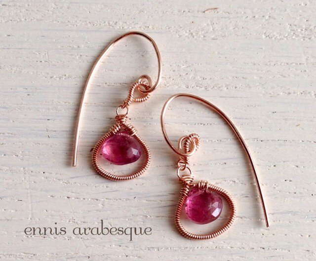 arabesque☆ピアス ピンクトルマリンの画像1枚目