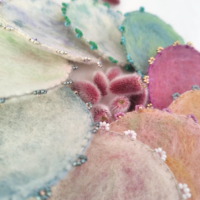 羊毛フェルトのコースター＆小物入れ