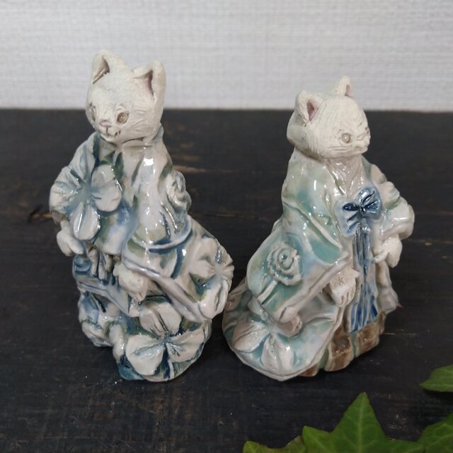 立ち雛人形 猫×clover | iichi 日々の暮らしを心地よくする