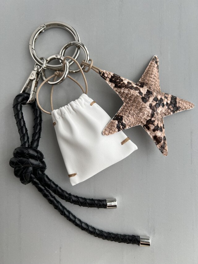 バッグチャーム＆ネックレスセット・スター(3カラー展開)