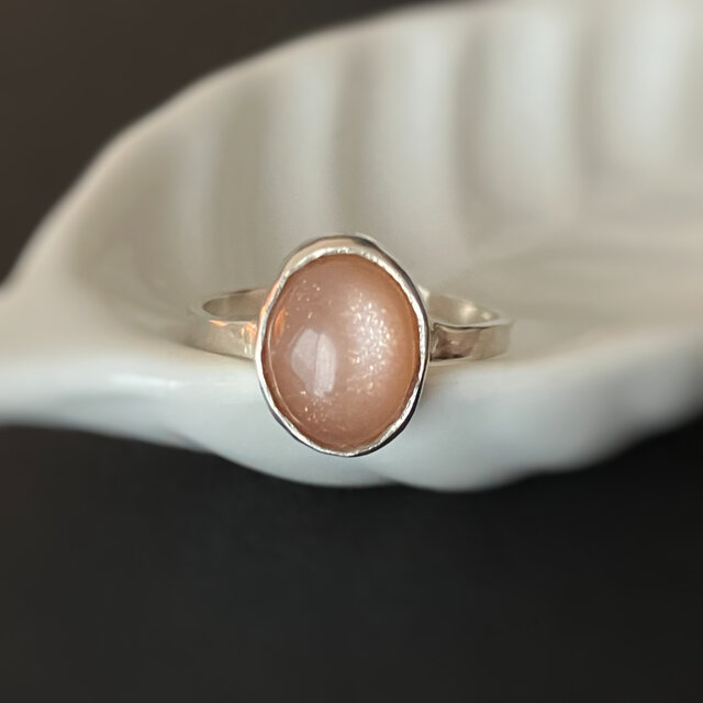 [春彩桜ピーチムーンストーン] ring 10*8