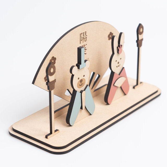 ひな祭り】クマとウサギのかわいい雛人形 おひなさま ひな飾り（名入れ