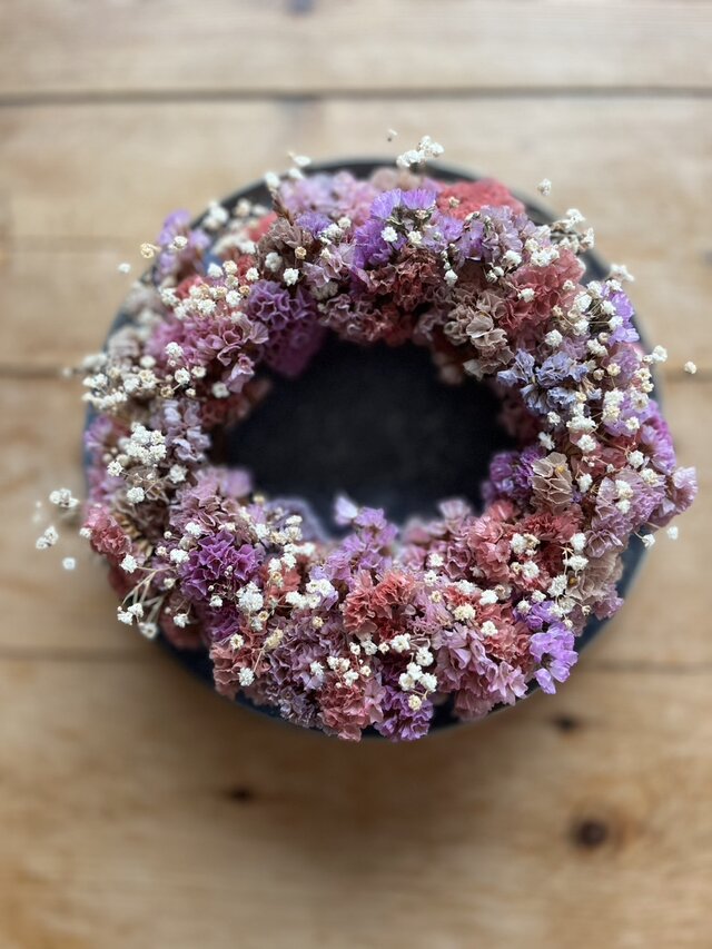 スターチスのピンクリース♬  ~ホワイトデーやひな祭りに