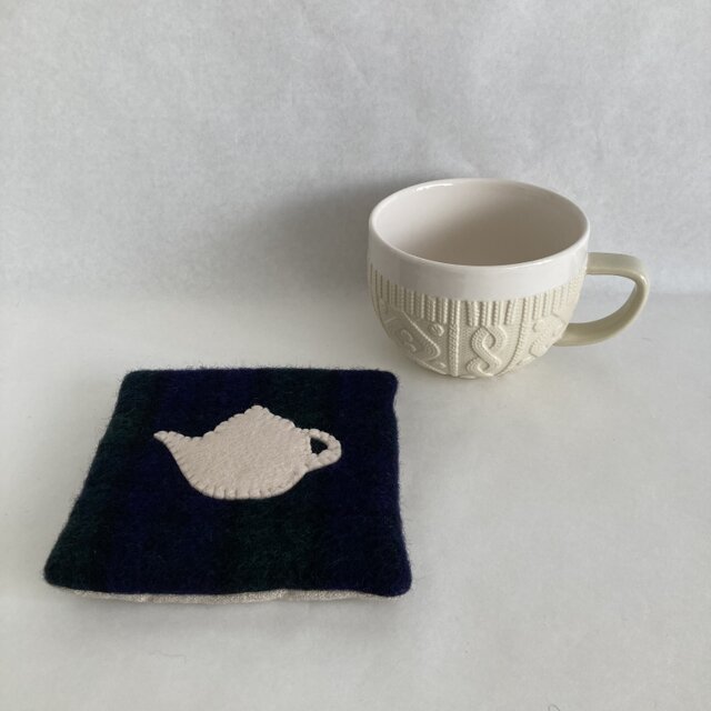 WOOL!tea pot*カップ＆ポットマット*ブラックウォッチフランネル