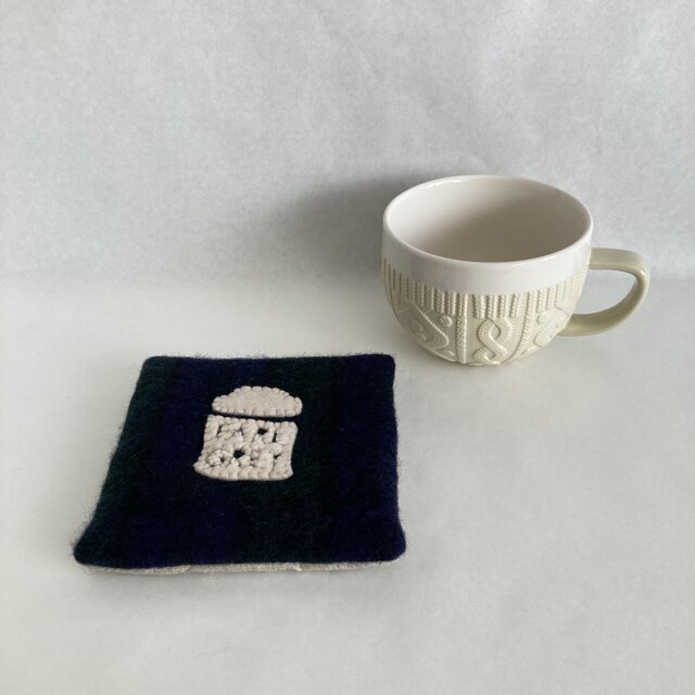 WOOL!EARL GREY*カップ＆ポットマット*ブラックウォッチフランネル