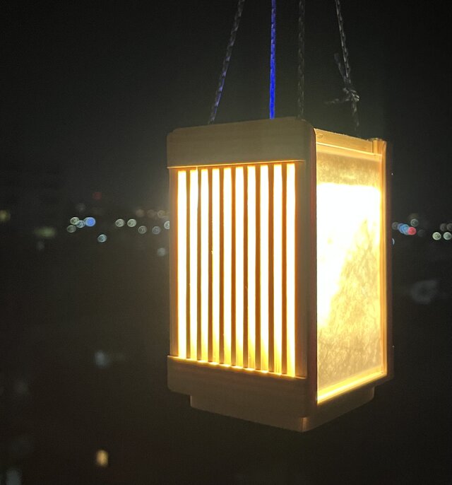 ヒノキの行灯（あんどん）【お試し用のミニLEDライト付き】 | iichi