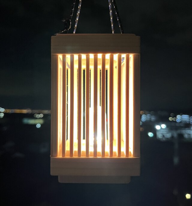 ヒノキの行灯（あんどん）【お試し用のミニLEDライト付き】 | iichi