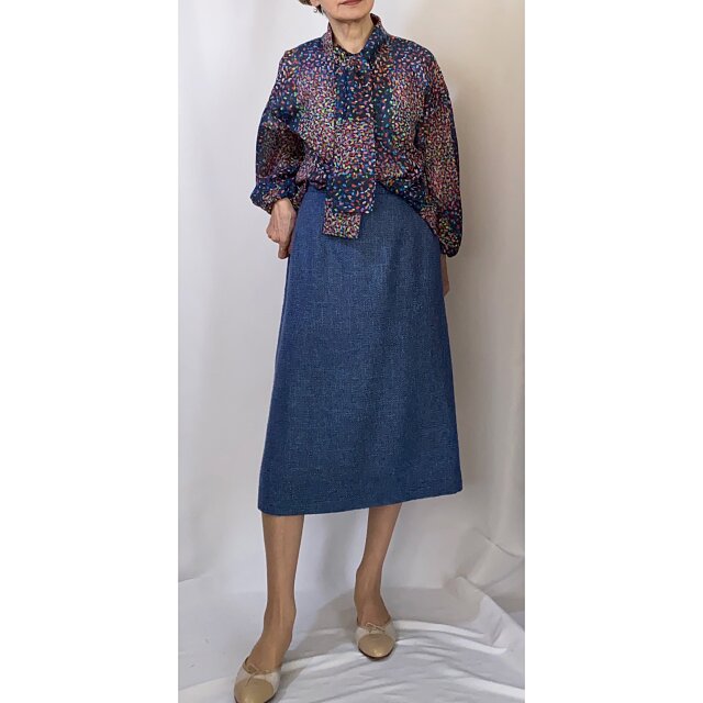 イタリー製ツイードAラインスカート