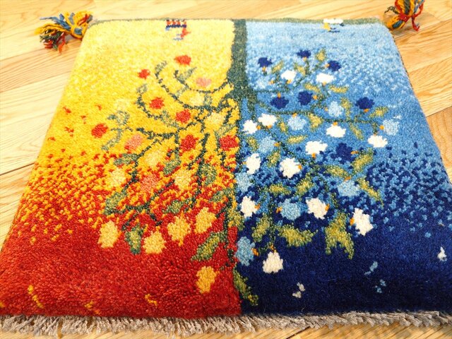 ペルシャ ギャッベ ミニマット ラグ 41.5x38.5㎝ ザクロの木 ペルシャ ギャッベ ミニマット ラグ 41.5x38.5㎝ ザクロの木