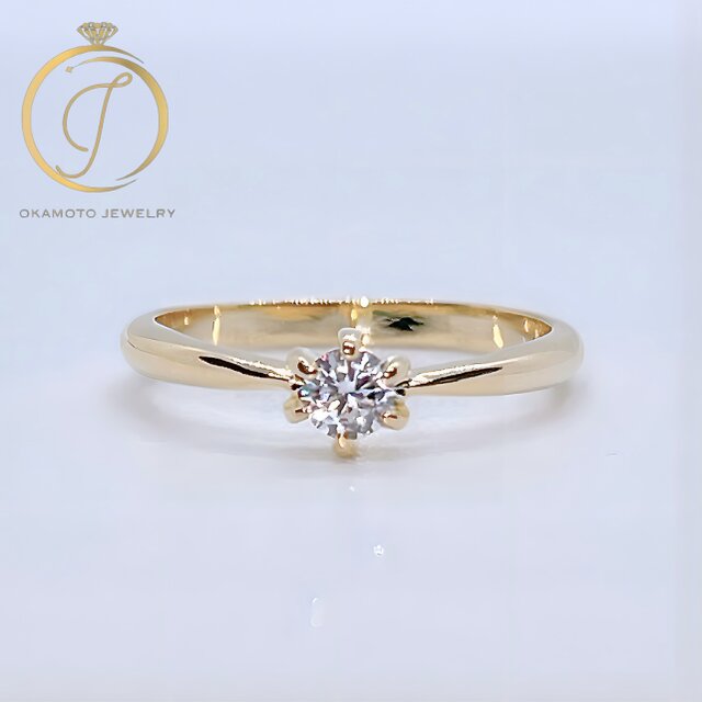 【最高品質ダイヤモンド】One Stone Ring (ピンキーリング可)