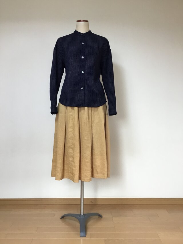 絣のシャツ　着物リメイク