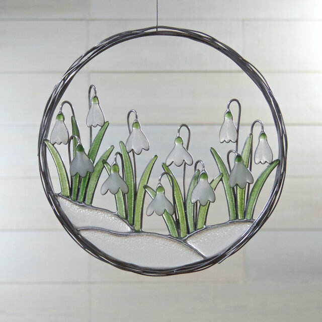 ガラスのリース［雪解け］ＬL