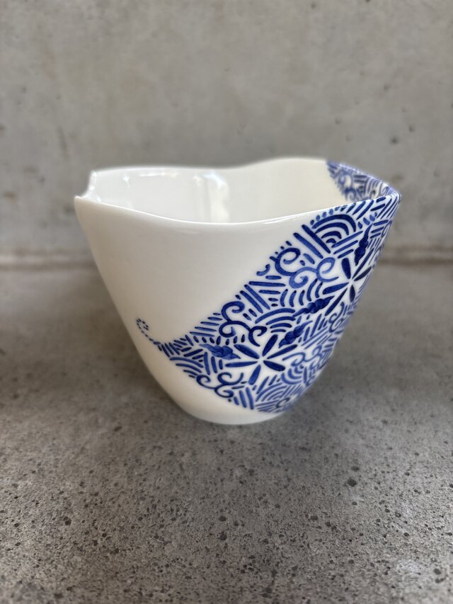 ふちなみカップ　青