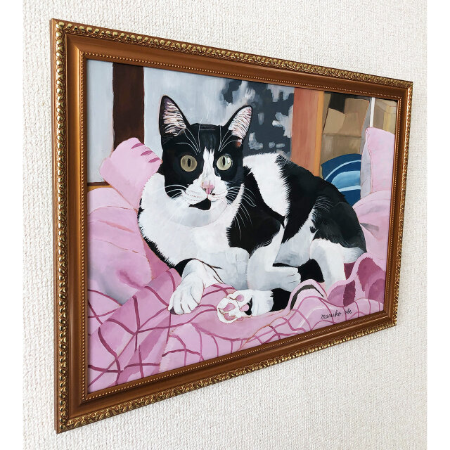 ウメ12」猫イラスト（原画） | iichi 日々の暮らしを心地よくする