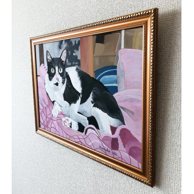 ウメ12」猫イラスト（原画） | iichi 日々の暮らしを心地よくする