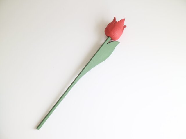 北欧　木製チューリップ　スウェーデン　ヴィンテージ スウェーデンで見つけた木製チューリップ &葉っぱ No.5117