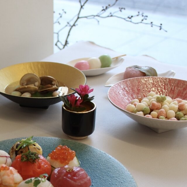 とちり丸皿 ピンク