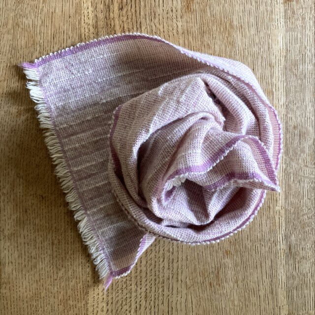 手織り ベビーアルパカ入りポコポコマフラー