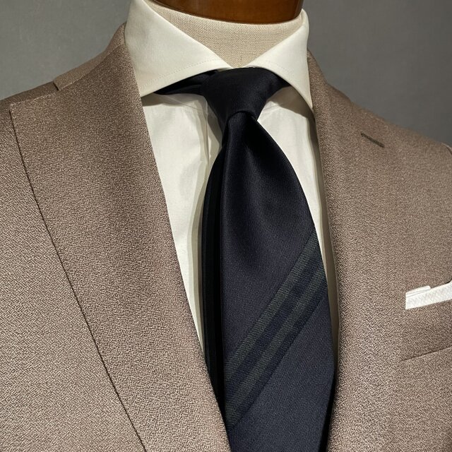 【受注製作】ネイビー　グリーン　チェック　ネクタイ　プレゼント　ギフト【別途】名入れ　メッセージ　イニシャル　刺繍　