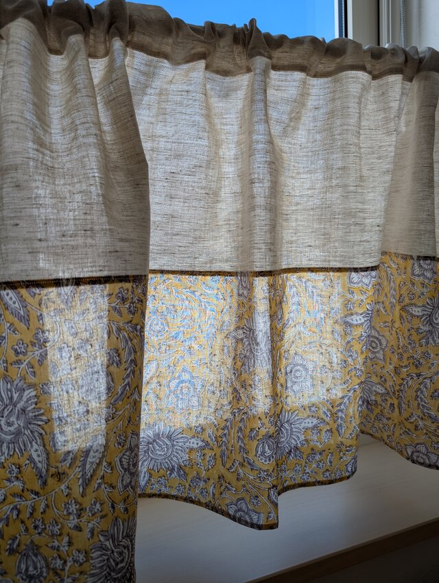 ♥️インドのハンドブロックプリント♥️ナチュラルベージュと