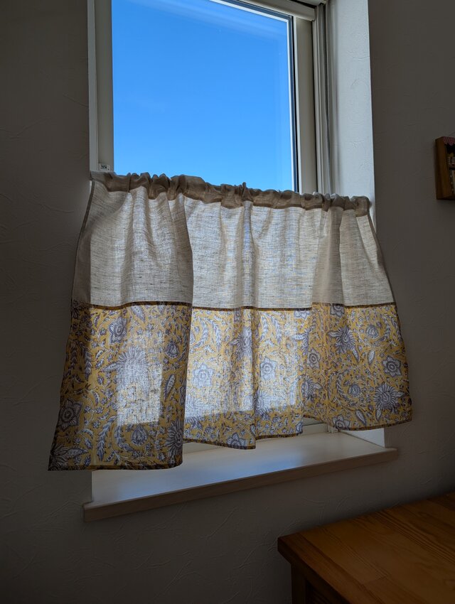 ♥️インドのハンドブロックプリント♥️ナチュラルベージュと