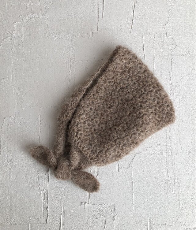 ふんわりアルパカウールのヘアバンド&スカーフ［2way］brown