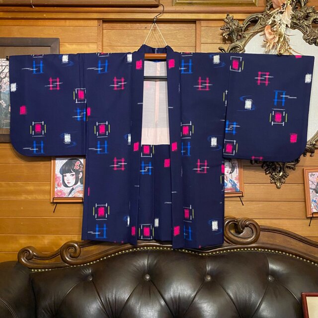 ✴︎アンティーク藍染✴︎弓浜絣✴︎リメイクワンピース✴︎パッチワーク✴︎一点もの✴︎木綿✴︎ ✴︎アンティーク藍染✴︎弓浜絣✴︎リメイクワンピース