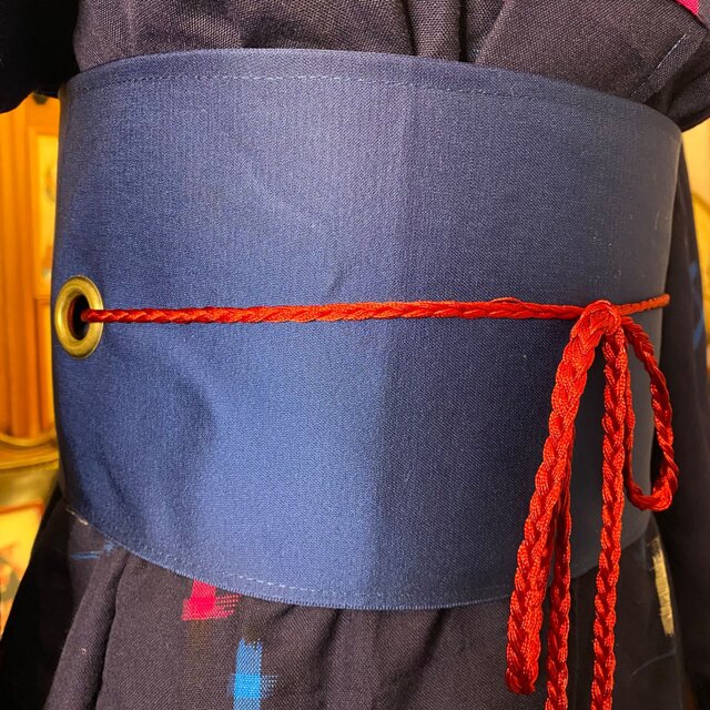 リメイク着物 セミロング ワンピース アンサンブル 帯ベルト