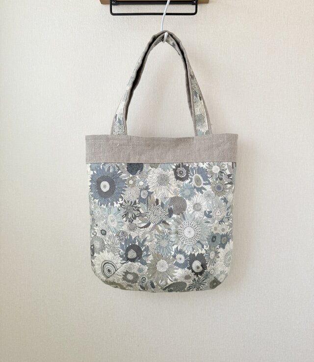 しずく型バッグ（リバティスモールスザンナ×リネン）