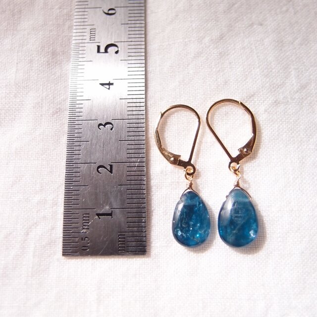 K14gf】Deep Blue Kyanite Drop Earrings／ディープブルーカイヤナイト