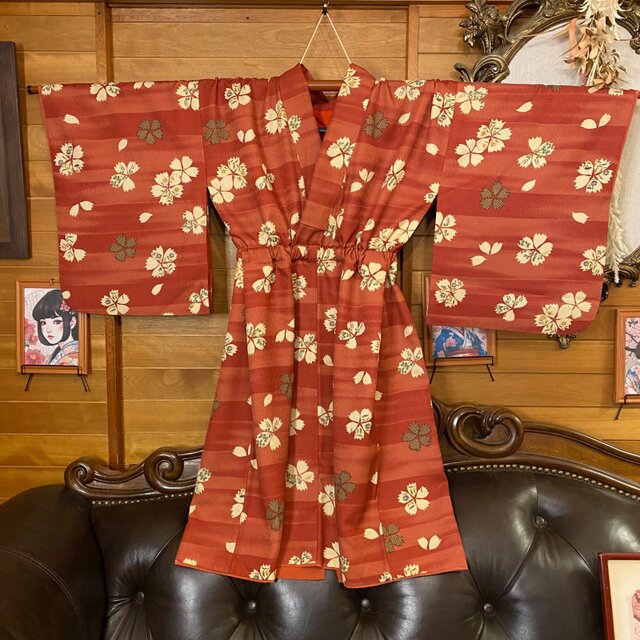 着物リメイク ミニミディ ワンピース＆帯サッシュベルトセット｜和洋