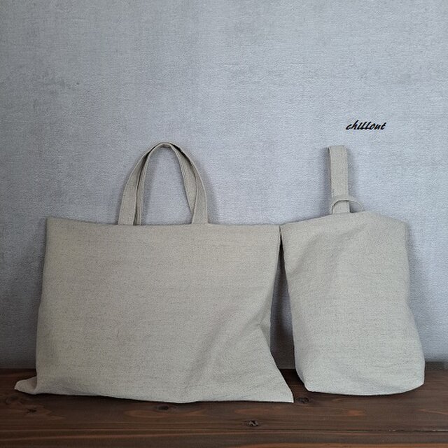 【リネン】入園バッグ２点セット：ナチュラルリネン【0806】