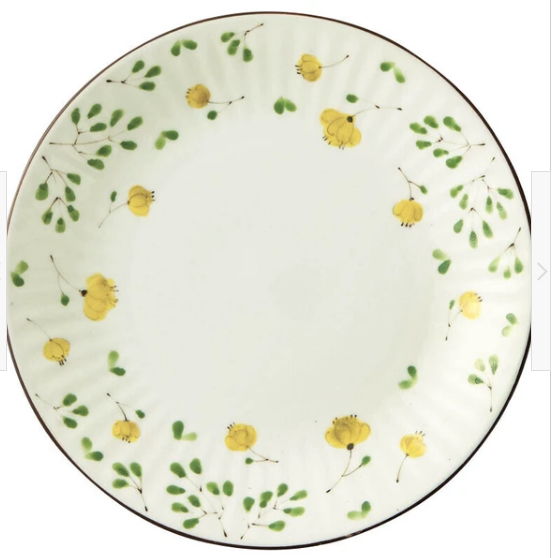 【大特価】【新品】 美濃焼　野の花図大皿プレート　2枚セット　サイズ：約φ22×3cm