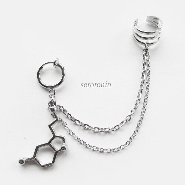 幸せホルモン「セロトニン」フープイヤリング&イヤーカフ【ピアス等パーツ変更可】