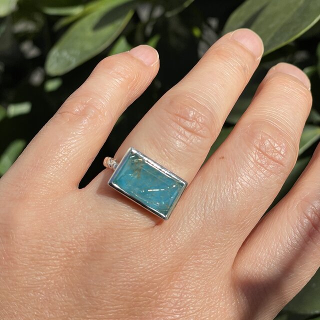 エメラルド×ルチルクォーツ ダブレットストーンリング SV925シルバー 12 ルチルクォーツ × ターコイズ ダブレットストーン 7角形 立体カット 青