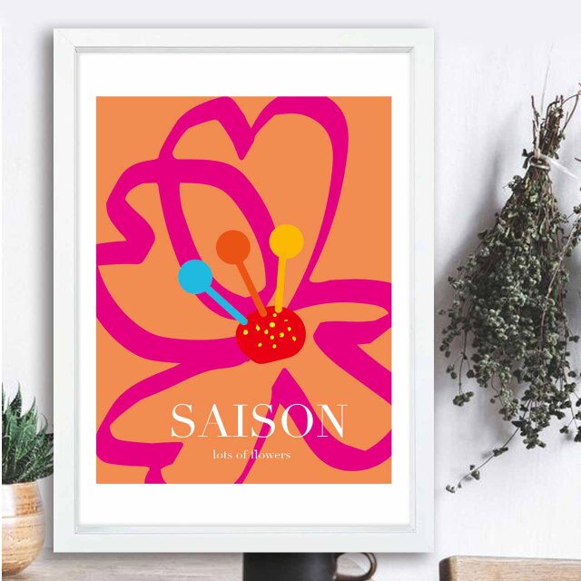 元気な花　送料無料　個性のseiサイト　イラスト　アート　ポスター　アートポスター　A4〜A0　1801