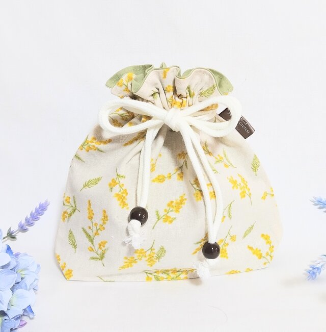ミモザの花　巾着袋