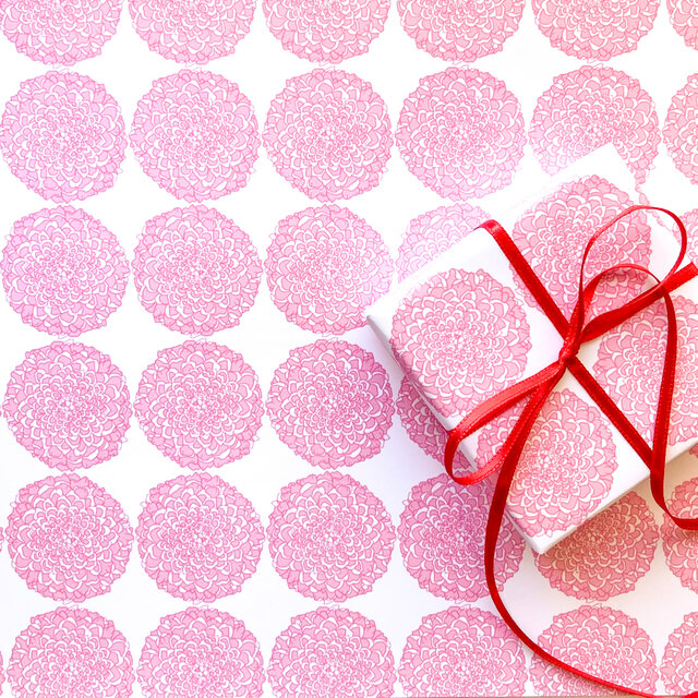 ピンクダリア　デザインペーパー　A4