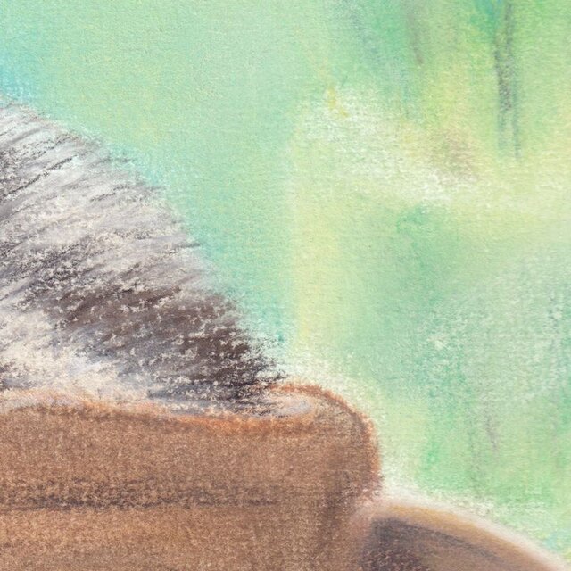 私が描いたパステル画 Cat in a Cup （パステル画 原画） | iichi 日々の暮らしを心地よく