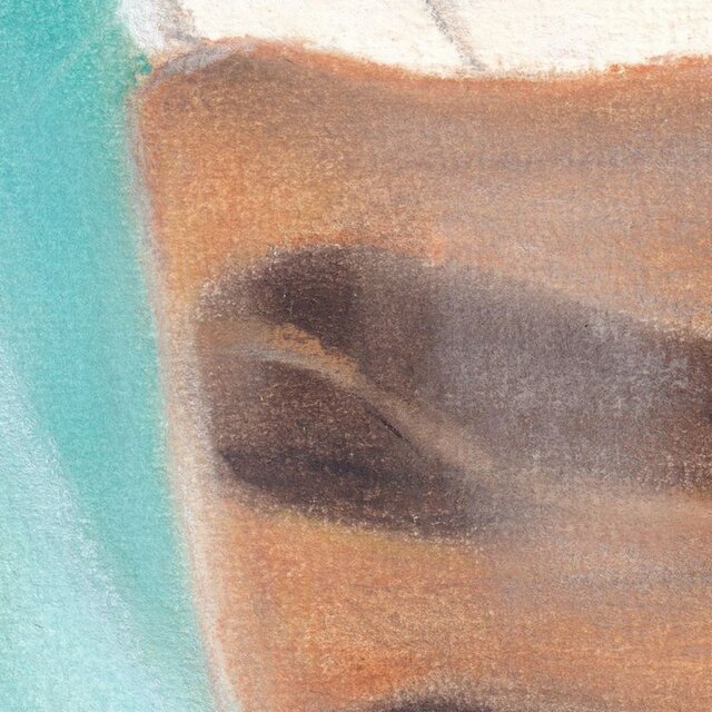 私が描いたパステル画 ミニ原画・パステル画ましかく・下島みちこ/絵画・額縁・猫・花 絵画