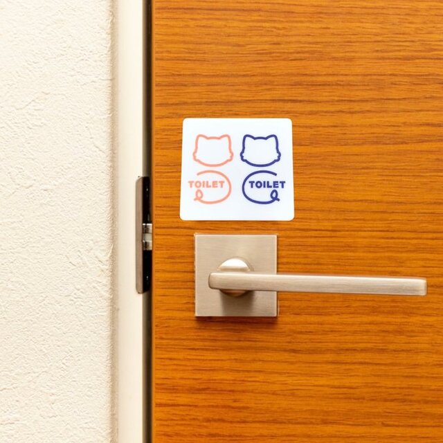 【送料無料】TOILET Cat Motif (男女共用) サインプレート 男子トイレ 女子トイレ お手洗い トイレサイン
