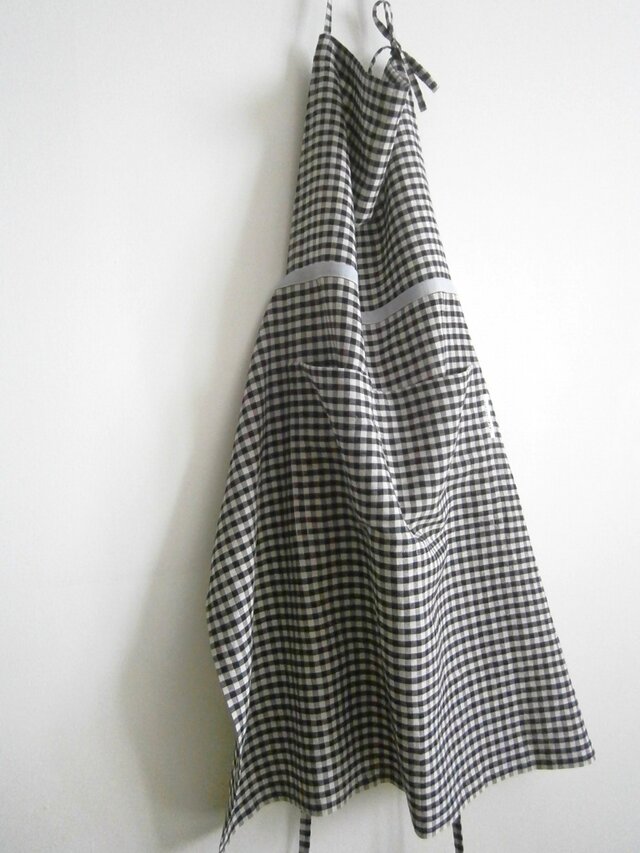 格子柄×RayonLinen tablier
