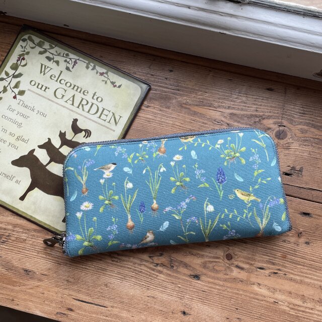 ラウンド長財布・acufactum生地使用(フォレストグリーン)