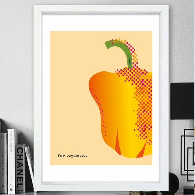 ポップベジタブル　野菜　送料無料　個性のseiサイト　イラスト　アート　ポスター　アートポスター　A4〜A0　2686