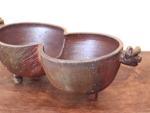 備前焼 植木鉢・大【受皿付き】 u-071 | iichi 日々の暮らしを心地よく